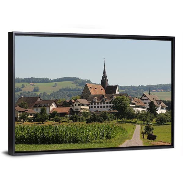 View of Kappel Monastery In Switzerland Canvas Wall Art-3 Horizontal-Gallery Wrap-25" x 16"-Tiaracle