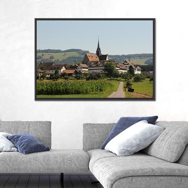 View of Kappel Monastery In Switzerland Canvas Wall Art-3 Horizontal-Gallery Wrap-25" x 16"-Tiaracle