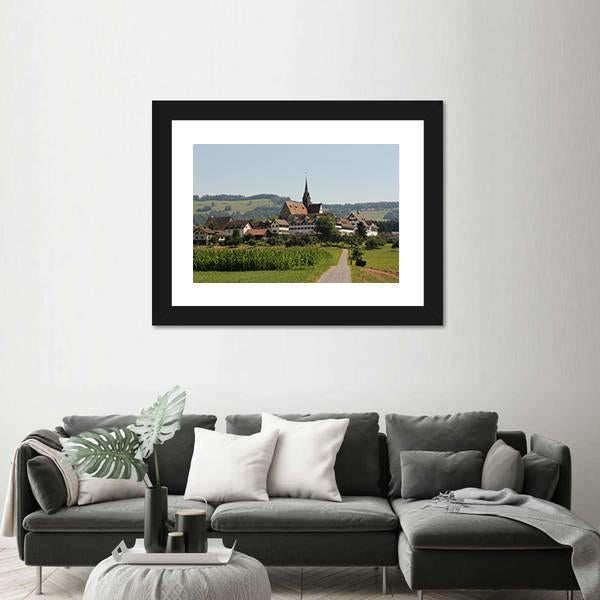 View of Kappel Monastery In Switzerland Canvas Wall Art-3 Horizontal-Gallery Wrap-25" x 16"-Tiaracle
