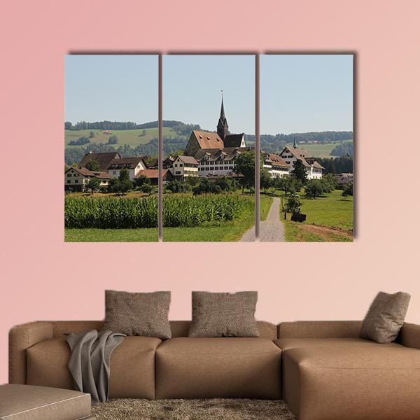 View of Kappel Monastery In Switzerland Canvas Wall Art-3 Horizontal-Gallery Wrap-25" x 16"-Tiaracle