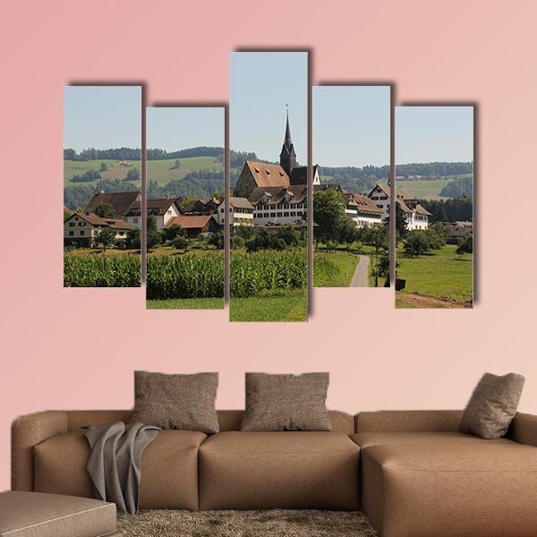 View of Kappel Monastery In Switzerland Canvas Wall Art-3 Horizontal-Gallery Wrap-25" x 16"-Tiaracle