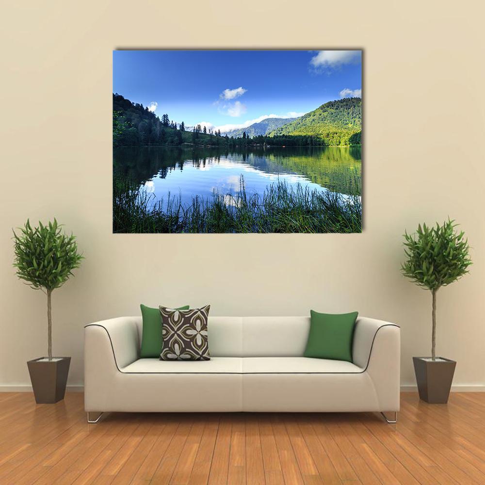 View Of Karagol Black Lake Canvas Wall Art-1 Piece-Gallery Wrap-48" x 32"-Tiaracle