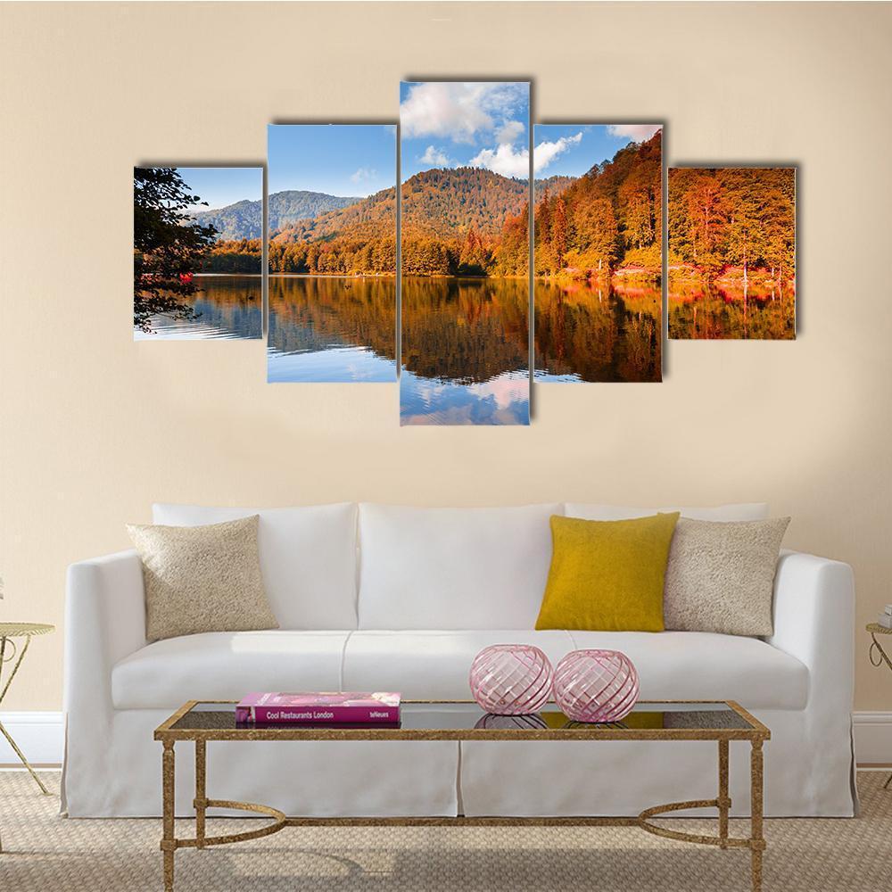 View Of Karagol Black Lake Canvas Wall Art-5 Star-Gallery Wrap-62" x 32"-Tiaracle