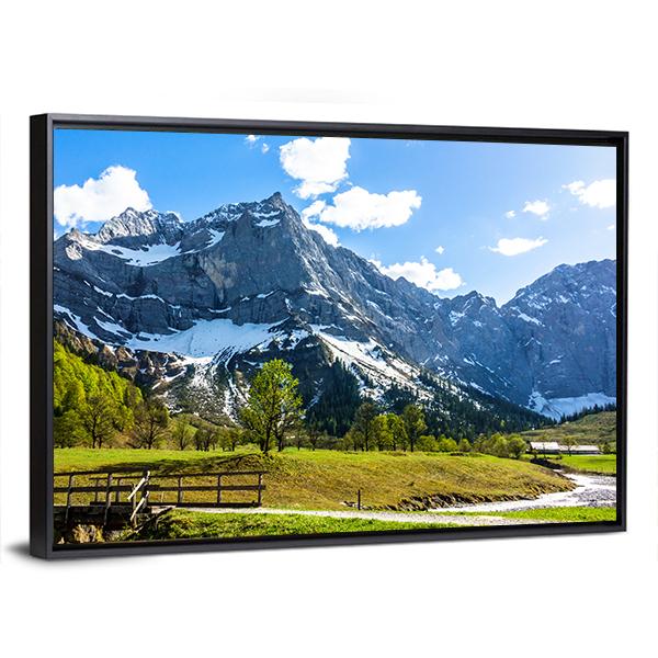 View Of Karwendel Mountains In Austria Canvas Wall Art-3 Horizontal-Gallery Wrap-25" x 16"-Tiaracle