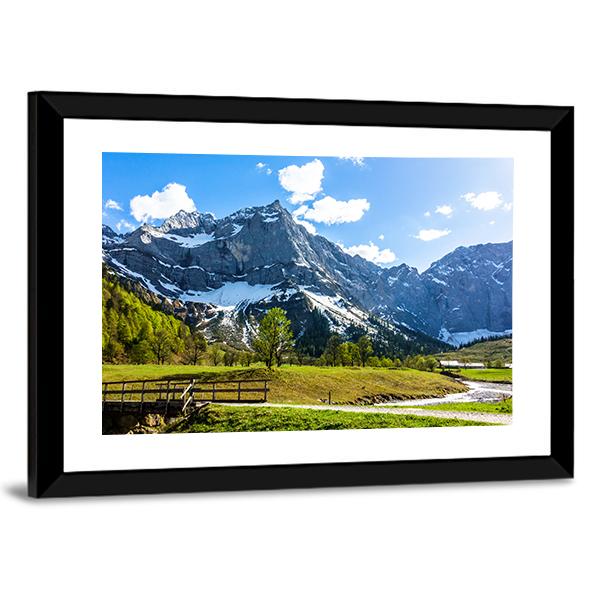 View Of Karwendel Mountains In Austria Canvas Wall Art-3 Horizontal-Gallery Wrap-25" x 16"-Tiaracle