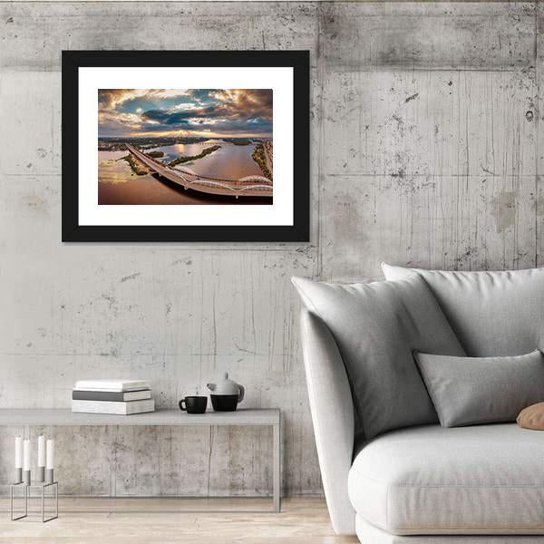 View Of Kiev Bridge Canvas Wall Art-3 Horizontal-Gallery Wrap-25" x 16"-Tiaracle
