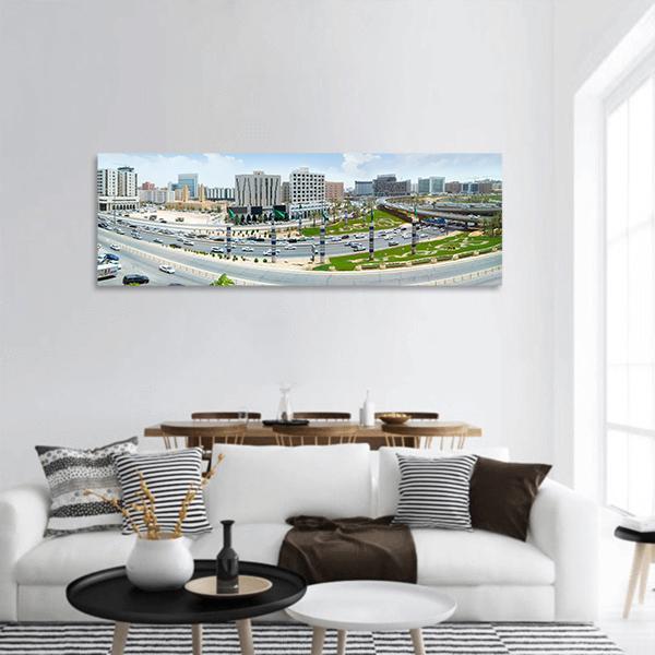 View Of King Fahd Road In Riyadh Panoramic Canvas Wall Art-1 Piece-36" x 12"-Tiaracle