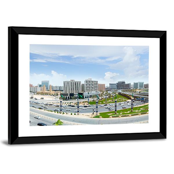 View Of King Fahd Road In Riyadh Panoramic Canvas Wall Art-1 Piece-36" x 12"-Tiaracle