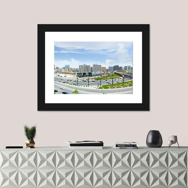View Of King Fahd Road In Riyadh Panoramic Canvas Wall Art-1 Piece-36" x 12"-Tiaracle