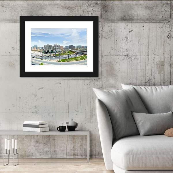 View Of King Fahd Road In Riyadh Panoramic Canvas Wall Art-1 Piece-36" x 12"-Tiaracle