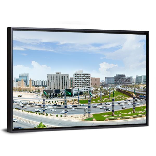 View Of King Fahd Road In Riyadh Panoramic Canvas Wall Art-1 Piece-36" x 12"-Tiaracle