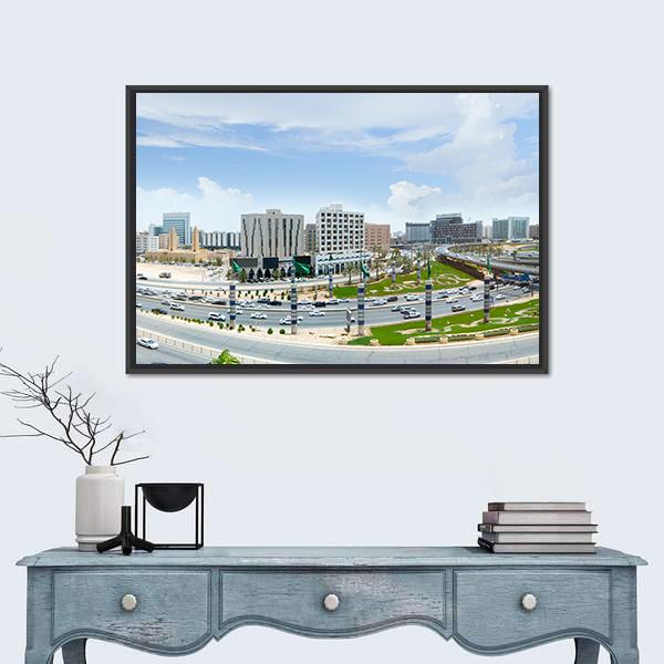 View Of King Fahd Road In Riyadh Panoramic Canvas Wall Art-1 Piece-36" x 12"-Tiaracle