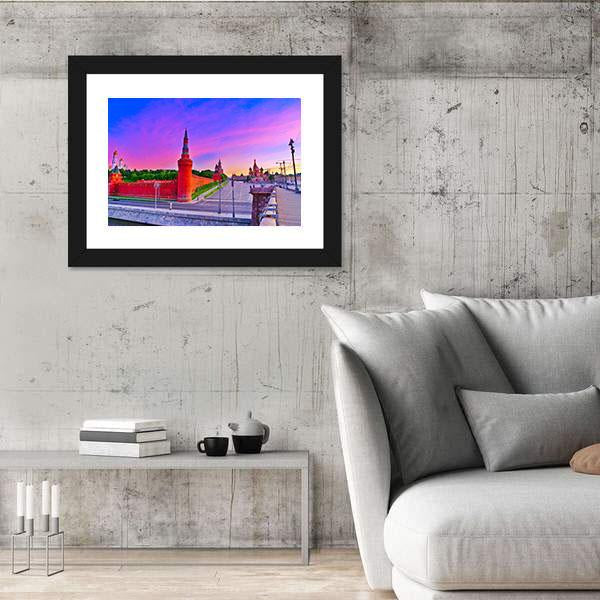 View of Kremlin At Dawn In Moscow Russia Canvas Wall Art-3 Horizontal-Gallery Wrap-25" x 16"-Tiaracle