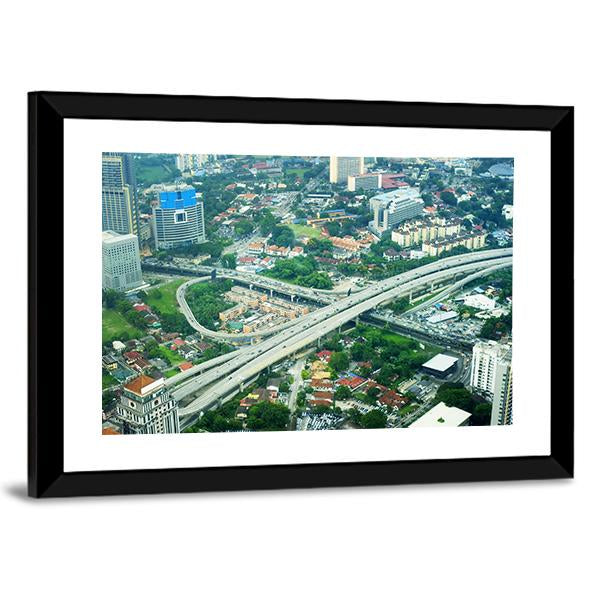 View Of Kuala Lumpur Malaysia Canvas Wall Art-3 Horizontal-Gallery Wrap-25&quot; x 16&quot;-Tiaracle