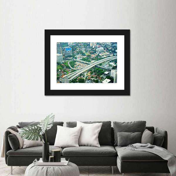View Of Kuala Lumpur Malaysia Canvas Wall Art-3 Horizontal-Gallery Wrap-25&quot; x 16&quot;-Tiaracle