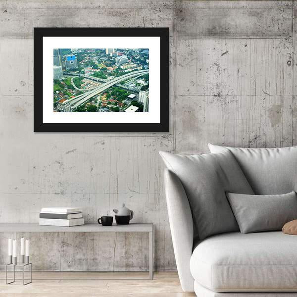 View Of Kuala Lumpur Malaysia Canvas Wall Art-3 Horizontal-Gallery Wrap-25&quot; x 16&quot;-Tiaracle