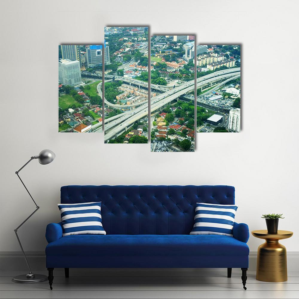 View Of Kuala Lumpur Malaysia Canvas Wall Art-4 Pop-Gallery Wrap-50&quot; x 32&quot;-Tiaracle