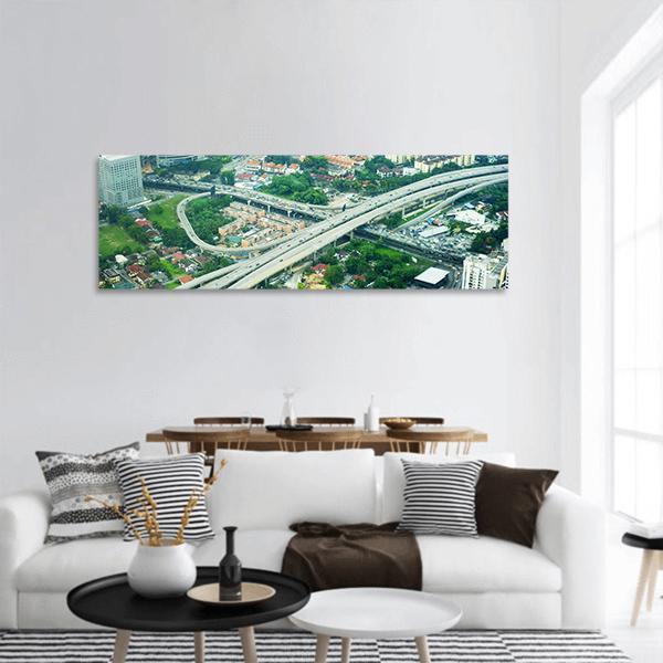 View Of Kuala Lumpur Panoramic Canvas Wall Art-3 Piece-25" x 08"-Tiaracle