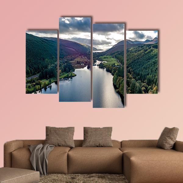 View Of Laggan In Scotland Canvas Wall Art-4 Pop-Gallery Wrap-50" x 32"-Tiaracle