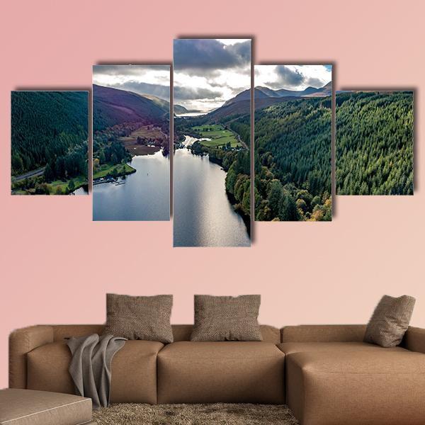 View Of Laggan In Scotland Canvas Wall Art-4 Pop-Gallery Wrap-50" x 32"-Tiaracle