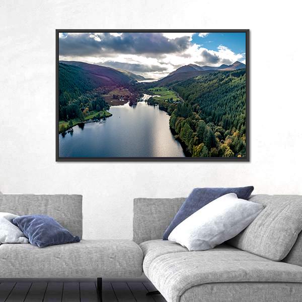 View Of Laggan In Scotland Panoramic Canvas Wall Art-1 Piece-36" x 12"-Tiaracle