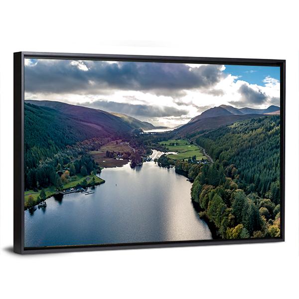 View Of Laggan In Scotland Panoramic Canvas Wall Art-1 Piece-36" x 12"-Tiaracle