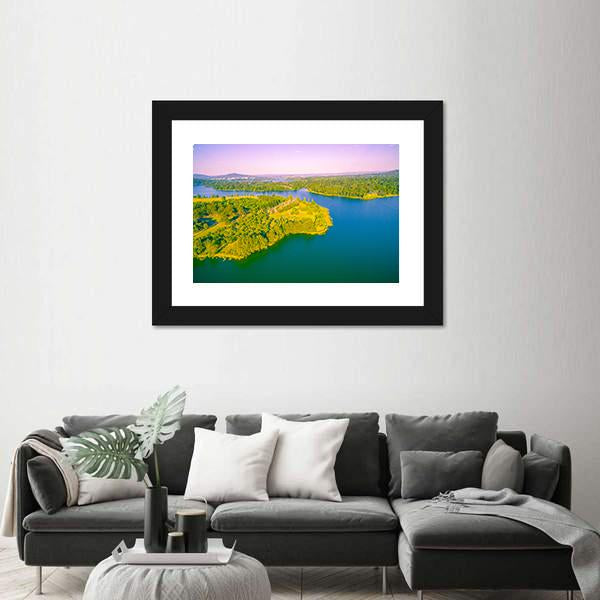 View Of Lake Burley Griffin Canvas Wall Art-3 Horizontal-Gallery Wrap-25&quot; x 16&quot;-Tiaracle