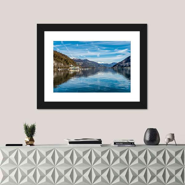 View Of Lake Ceresio Canvas Wall Art-1 Piece-Framed Print-20" x 16"-Tiaracle
