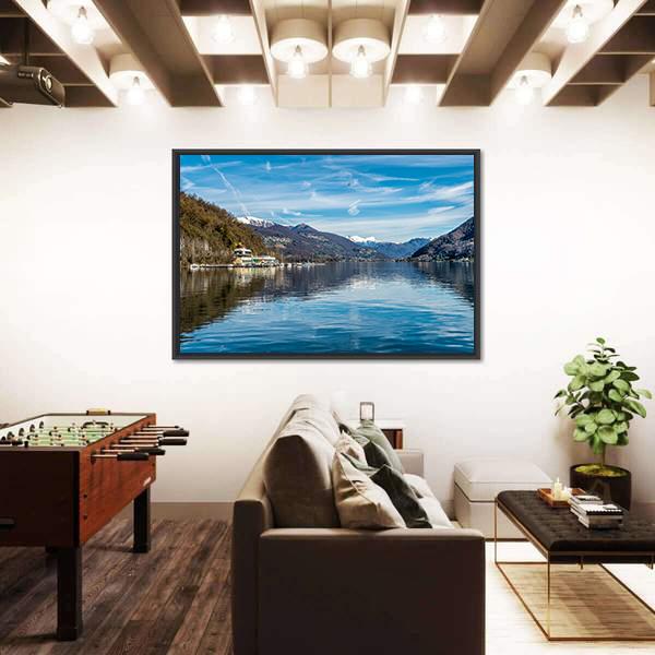 View Of Lake Ceresio Canvas Wall Art-3 Horizontal-Gallery Wrap-25" x 16"-Tiaracle