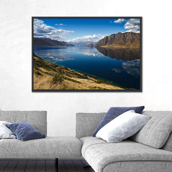 View Of Lake Hawea Canvas Wall Art-3 Horizontal-Gallery Wrap-25" x 16"-Tiaracle