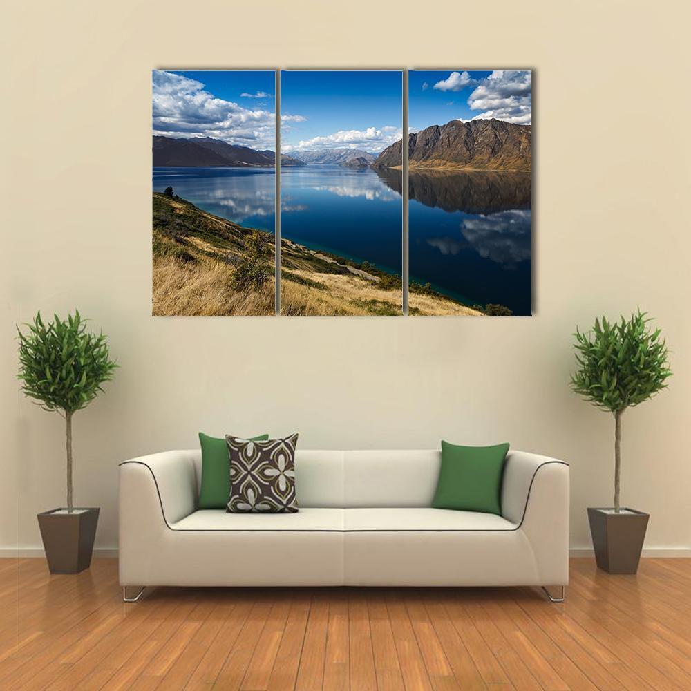 View Of Lake Hawea Canvas Wall Art-3 Horizontal-Gallery Wrap-37" x 24"-Tiaracle
