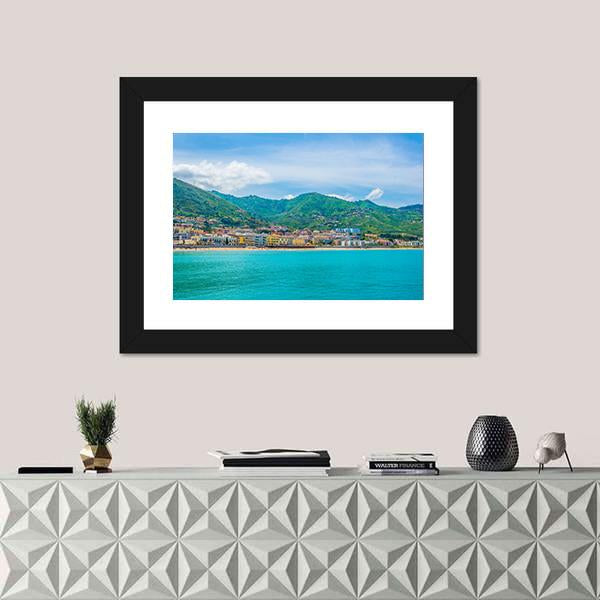 View Of Lake In Sicilian City Cefalu Canvas Wall Art-1 Piece-Framed Print-20" x 16"-Tiaracle