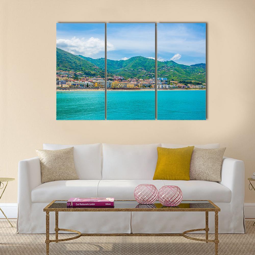 View Of Lake In Sicilian City Cefalu Canvas Wall Art-3 Horizontal-Gallery Wrap-37" x 24"-Tiaracle