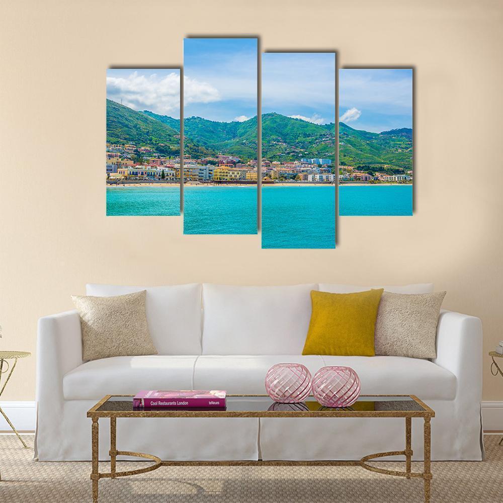 View Of Lake In Sicilian City Cefalu Canvas Wall Art-4 Pop-Gallery Wrap-50" x 32"-Tiaracle