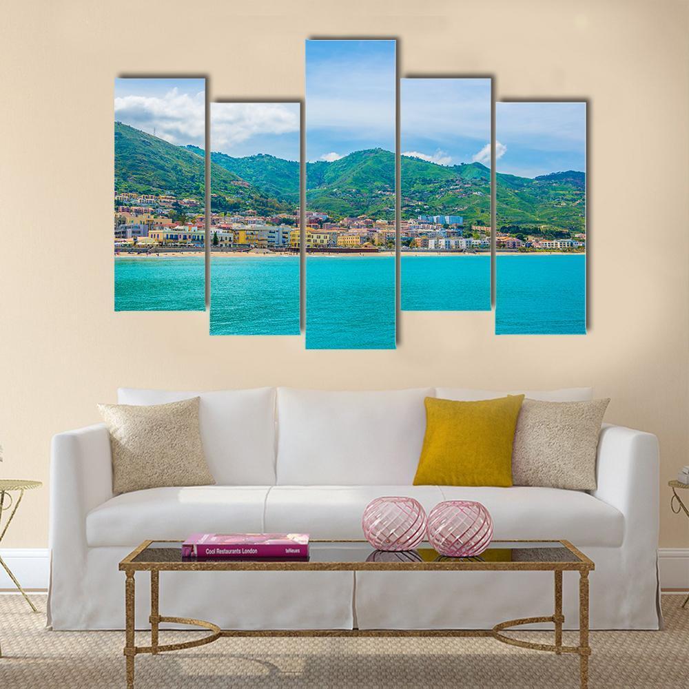 View Of Lake In Sicilian City Cefalu Canvas Wall Art-5 Pop-Gallery Wrap-47" x 32"-Tiaracle