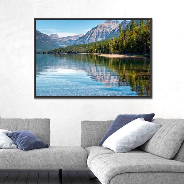 View Of Lake McDonald Canvas Wall Art-3 Horizontal-Gallery Wrap-25" x 16"-Tiaracle
