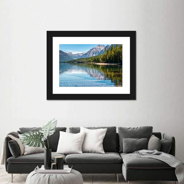 View Of Lake McDonald Canvas Wall Art-3 Horizontal-Gallery Wrap-25" x 16"-Tiaracle