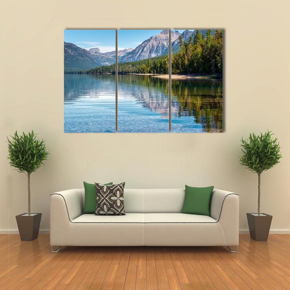 View Of Lake McDonald Canvas Wall Art-3 Horizontal-Gallery Wrap-37" x 24"-Tiaracle