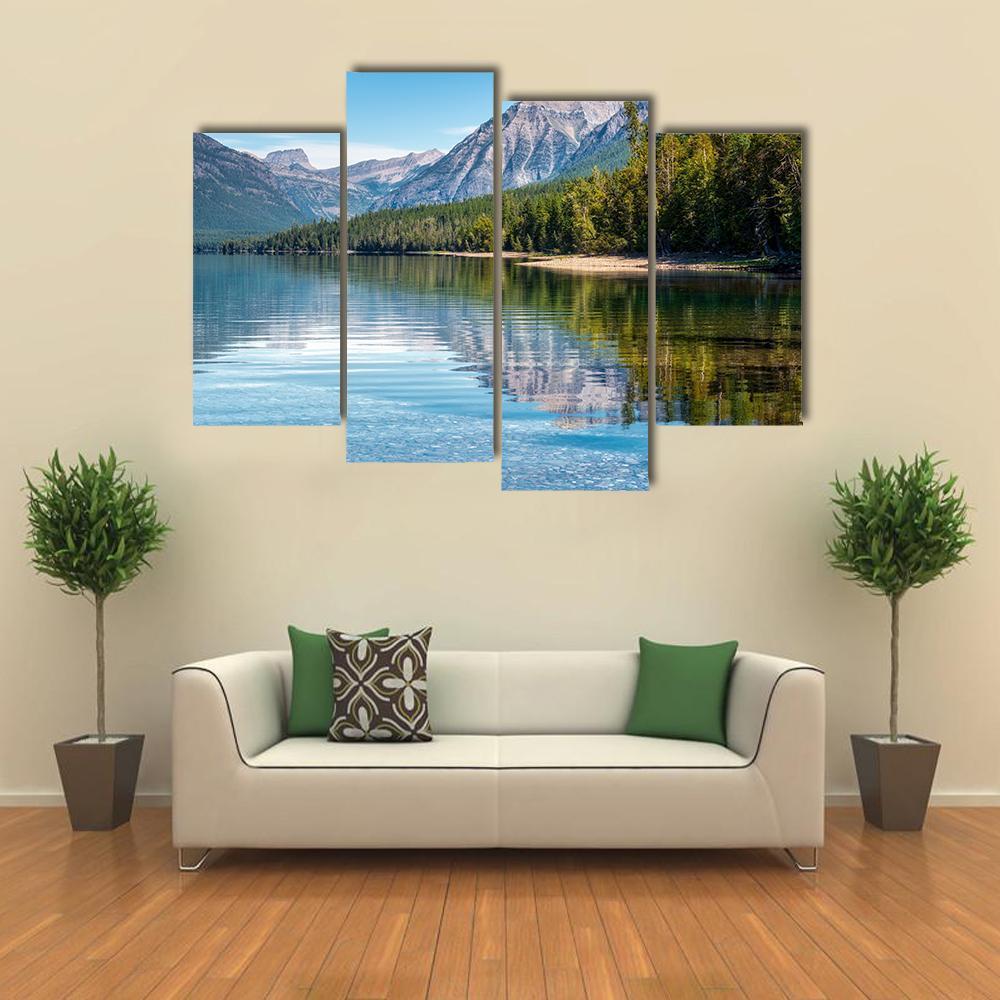 View Of Lake McDonald Canvas Wall Art-4 Pop-Gallery Wrap-50" x 32"-Tiaracle