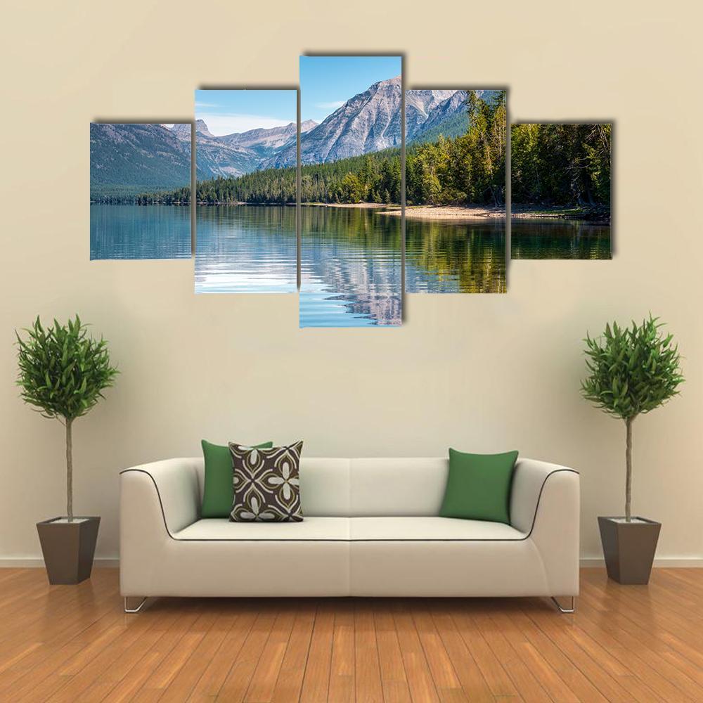 View Of Lake McDonald Canvas Wall Art-4 Pop-Gallery Wrap-50" x 32"-Tiaracle