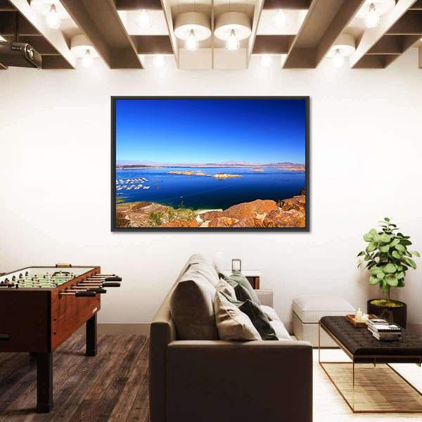 View Of Lake Mead Canvas Wall Art-5 Horizontal-Gallery Wrap-22" x 12"-Tiaracle