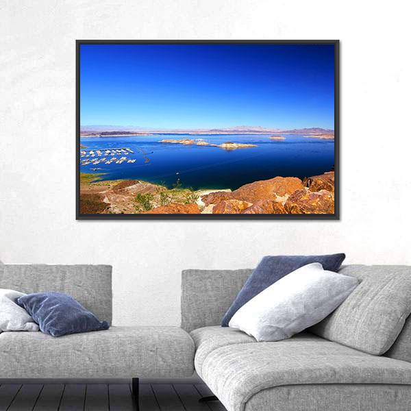 View Of Lake Mead Canvas Wall Art-5 Horizontal-Gallery Wrap-22" x 12"-Tiaracle
