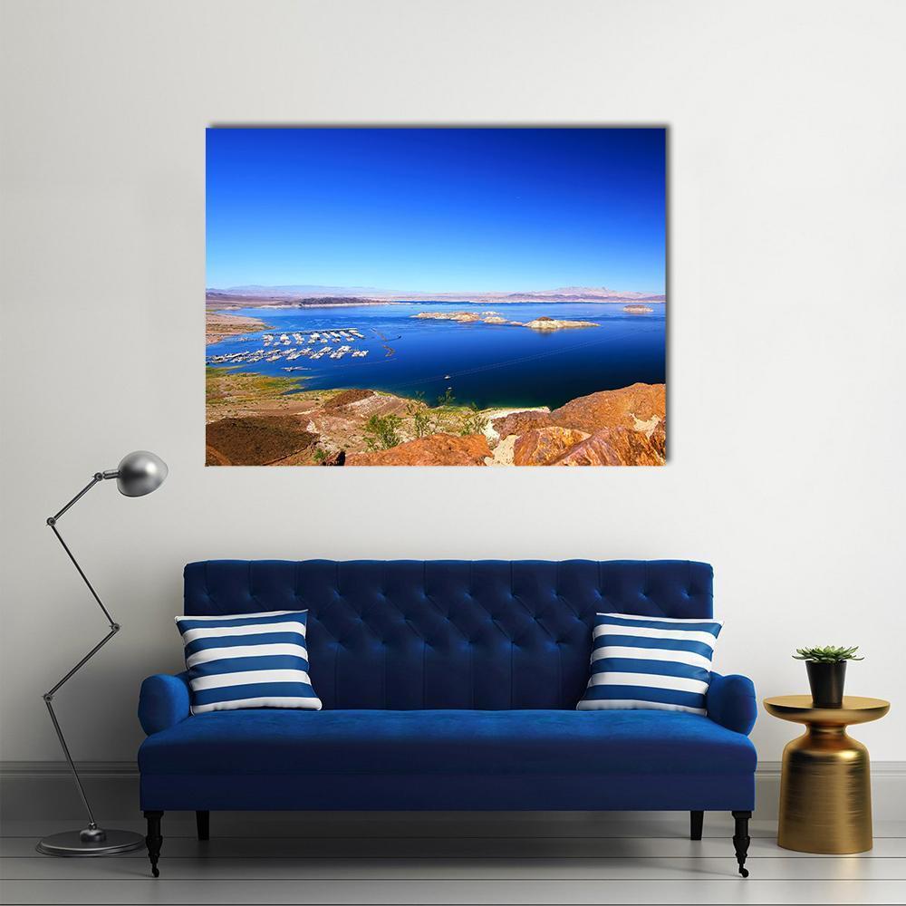 View Of Lake Mead Canvas Wall Art-4 Horizontal-Gallery Wrap-34" x 24"-Tiaracle