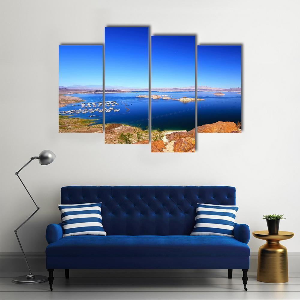 View Of Lake Mead Canvas Wall Art-4 Pop-Gallery Wrap-50" x 32"-Tiaracle