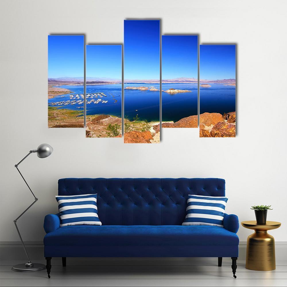 View Of Lake Mead Canvas Wall Art-5 Pop-Gallery Wrap-47" x 32"-Tiaracle