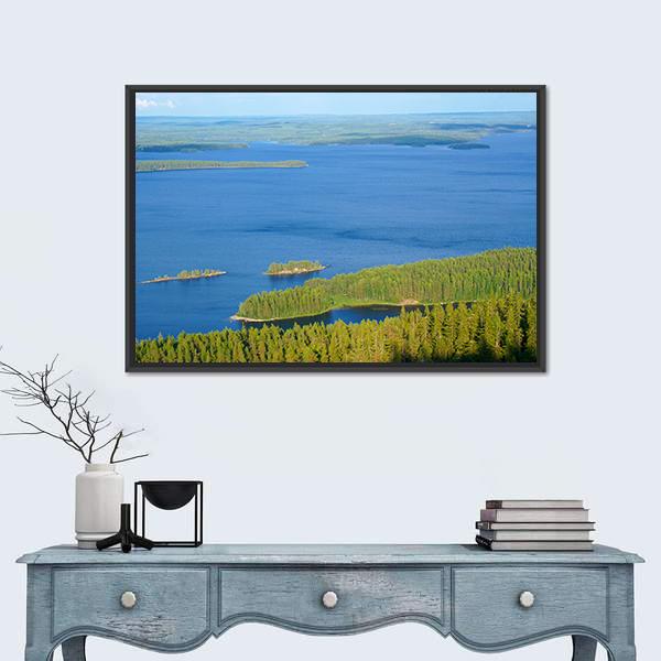 View Of Lake Pielinen In Finland Canvas Wall Art-1 Piece-Floating Frame-24" x 16"-Tiaracle