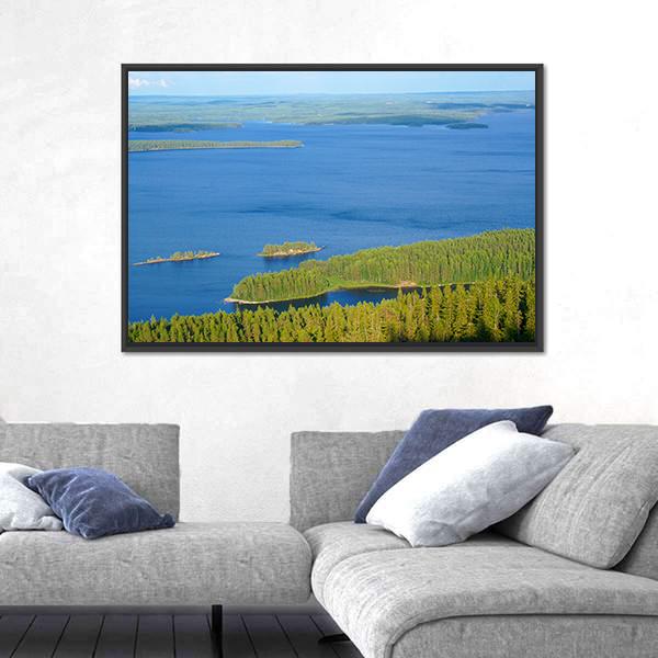 View Of Lake Pielinen In Finland Canvas Wall Art-3 Horizontal-Gallery Wrap-25" x 16"-Tiaracle