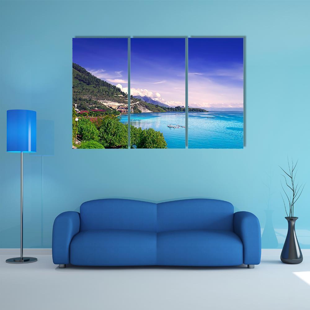 View Of Lake Toba Canvas Wall Art-3 Horizontal-Gallery Wrap-37" x 24"-Tiaracle