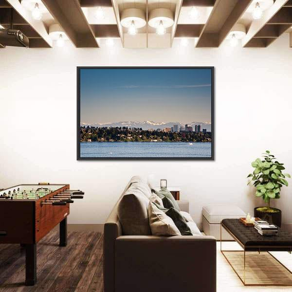 View Of Lake Washington Canvas Wall Art-3 Horizontal-Gallery Wrap-25" x 16"-Tiaracle