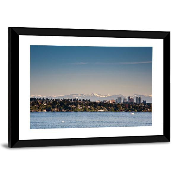 View Of Lake Washington Canvas Wall Art-3 Horizontal-Gallery Wrap-25" x 16"-Tiaracle